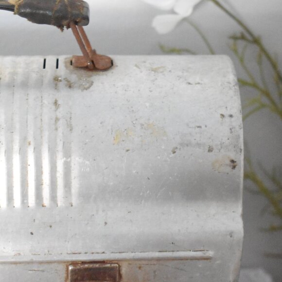 Vintage Antique 1950s Silver Dome Top Metal Miner Workmans Lunchbox Case - Picture 8 of 16